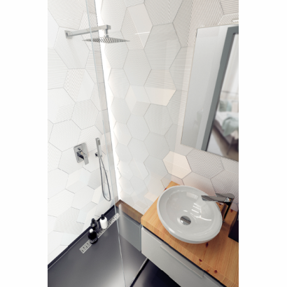 Komplet natryskowy LAVEO KVADRATO z baterią podtynkową 