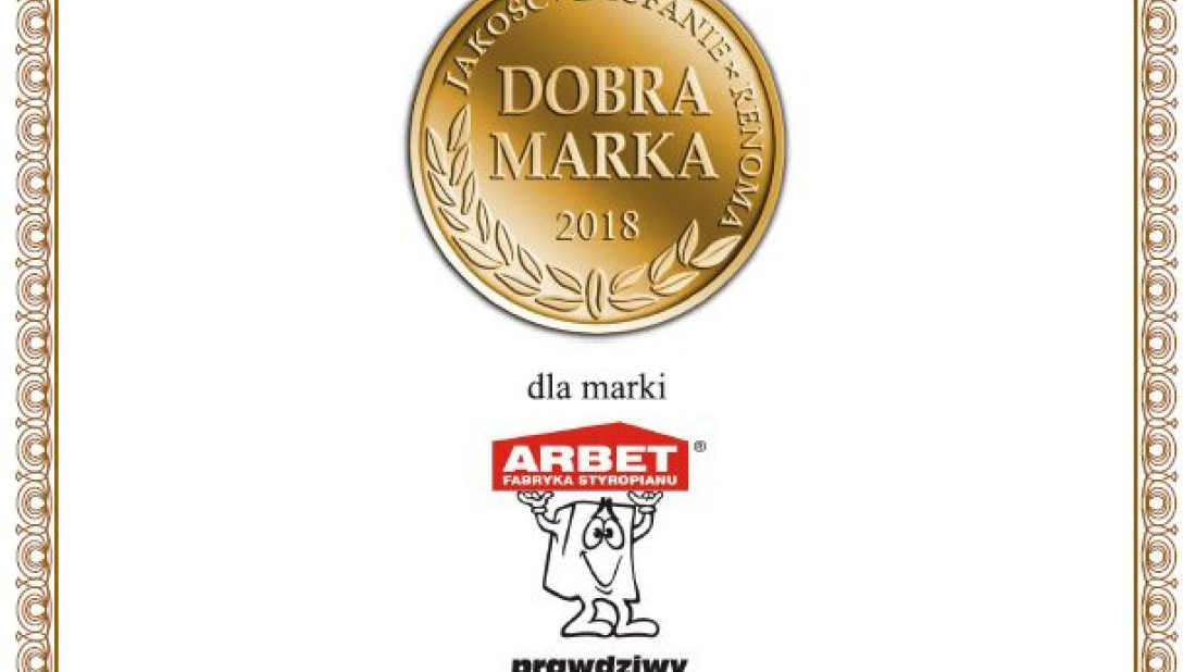 ARBET wyróżniony znakiem Dobra Marka 2018