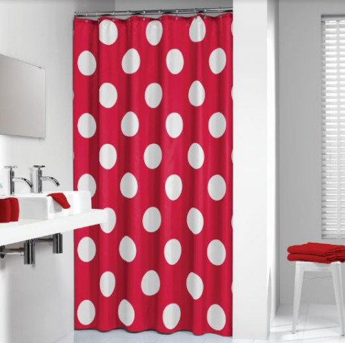 Zasłona prysznicowa w groszki