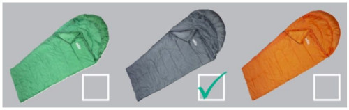 Trzy wersje kolorystyczne śpiwora