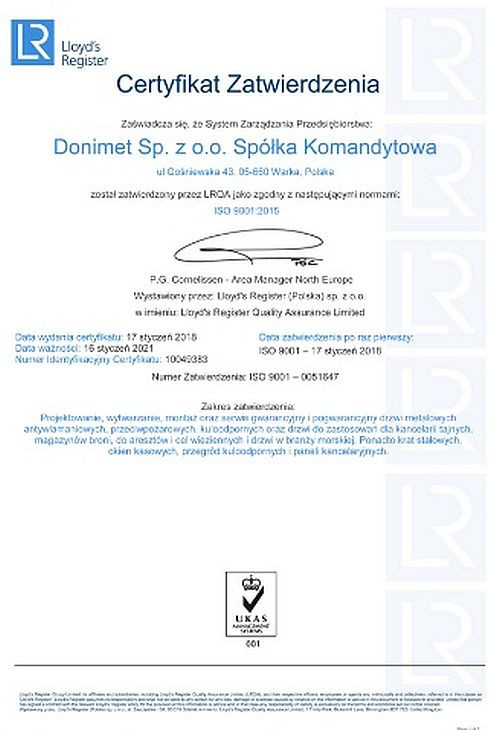 Certyfikat Zatwierdzenia