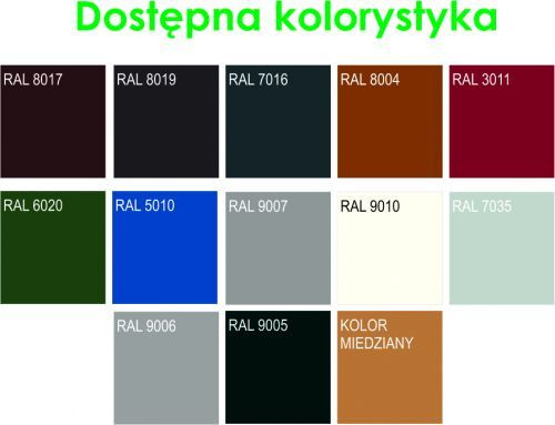 Dostępna kolorystyka