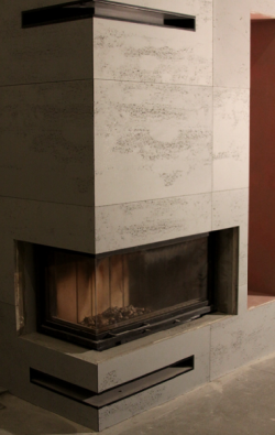 Beton ozdobą kominka