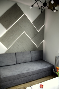 Aranażacja z betonu w pokoju