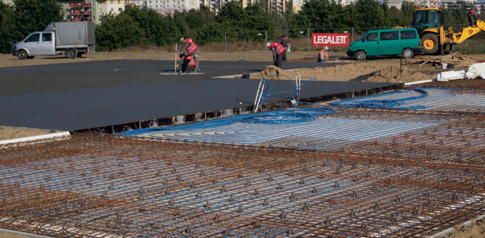 Ogrzewanie podłogowe na fundamencie płytowym Legalett
