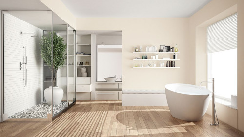 Łazienka w jasnych barwach