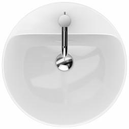 Umywalka nablatowa KOŁO VARIFORM 45 cm, okragła, z otworem, z przelewem, biała
