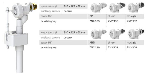 Zawór napełniający boczny ZN2