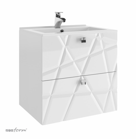 Szafka CRISTALLO pod umywalkę 60 z dwoma szufladami biała