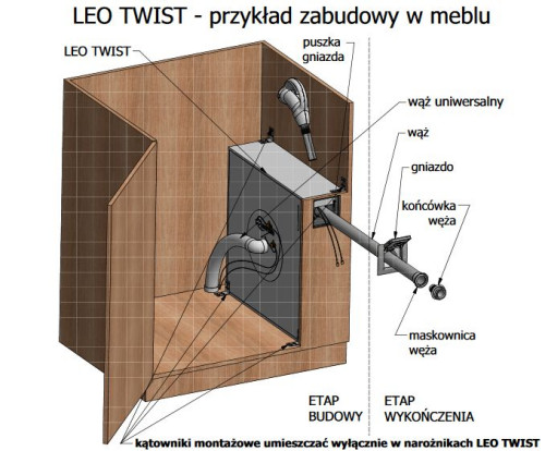 LEO TWIST - przykład zabudowy w meblu