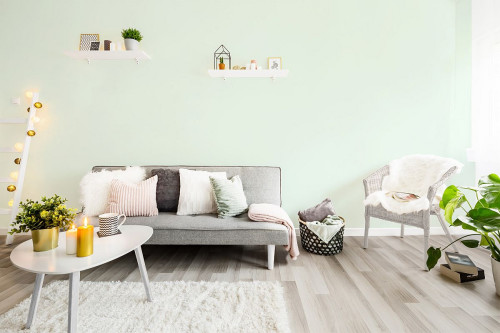 Salon w pastelowym kolorze