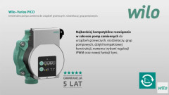 Pompa Wilo-Varios PICO z 5-cio letnią gwarancją i asystentem funkcji Sync