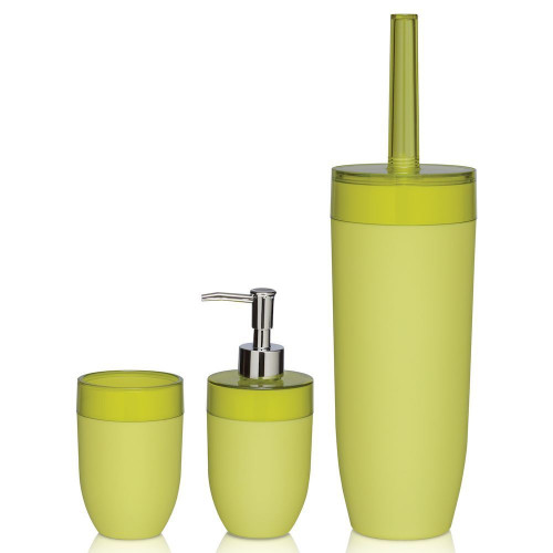 Akcesoria łazienkowe w limonkowym kolorze