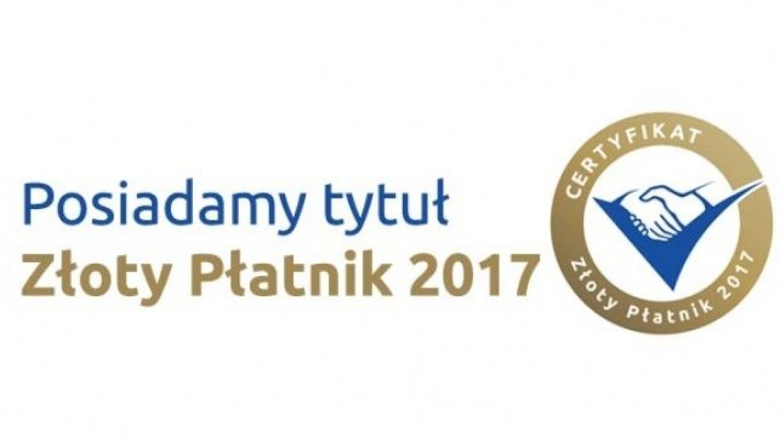 Certyfikat Złoty Płatnik 2017 dla firmy Verano