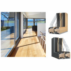 Eco Line Alu – drewniano-aluminiowe drzwi balkonowe podnoszono-przesuwne