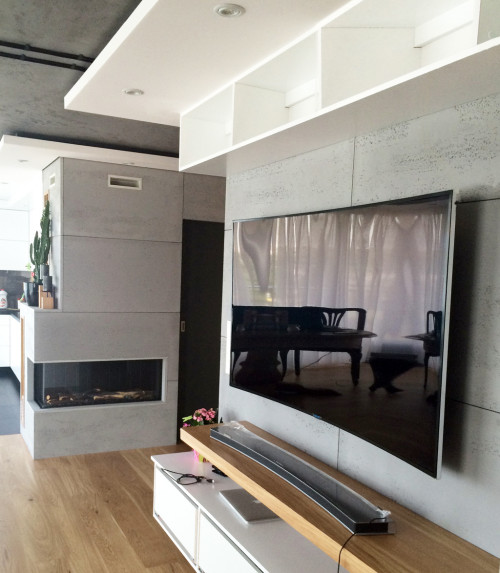 Beton architektoniczny w salonie