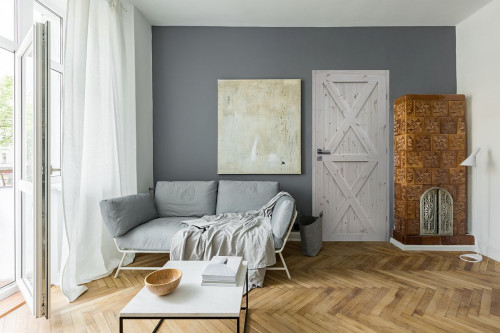 Drzwi Loft w nowoczesnym salonie