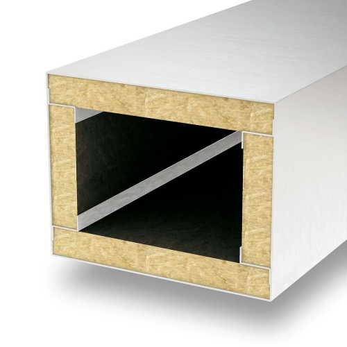 PAROC InVent - schemat montażu izolacji wewnątrz kanału