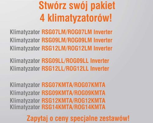 Pakiety 4 klimatyzatorów