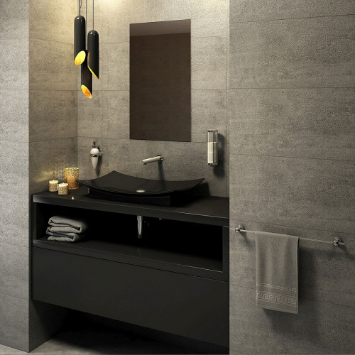 Nowoczesna łazienka w czerni i odcieniach grafitu