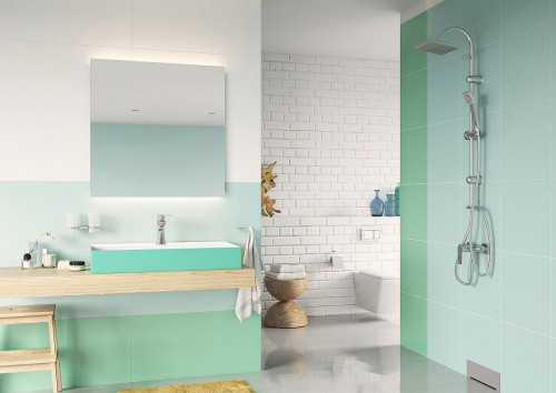 Łazienka w miętowych barwach