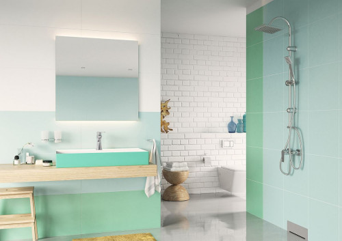 Łazienka w miętowym kolorze