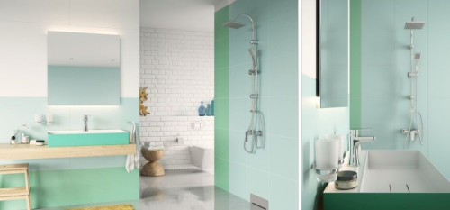 Łazienka w kolorze miętowym