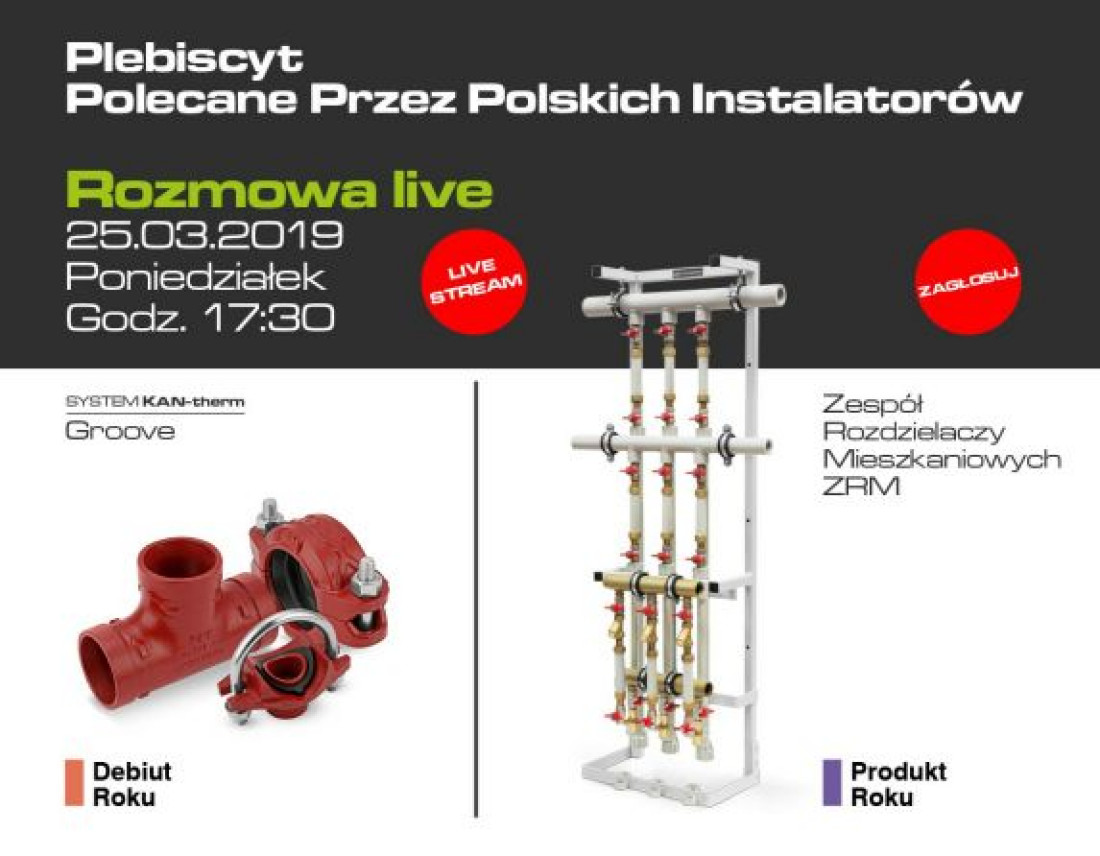 Zagłosuj na produkty KAN w Plebistycie "Polecane przez Polskich Instalatorów"