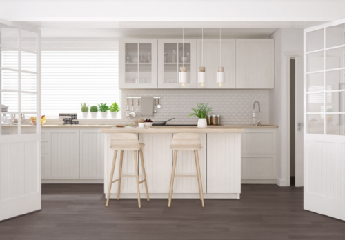 Dębowa podłoga w kuchni