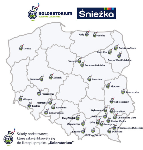 Szkoły podstawowe, które zakwalifikowały się do II etapu projektu &quot;Koloratorium&quot;