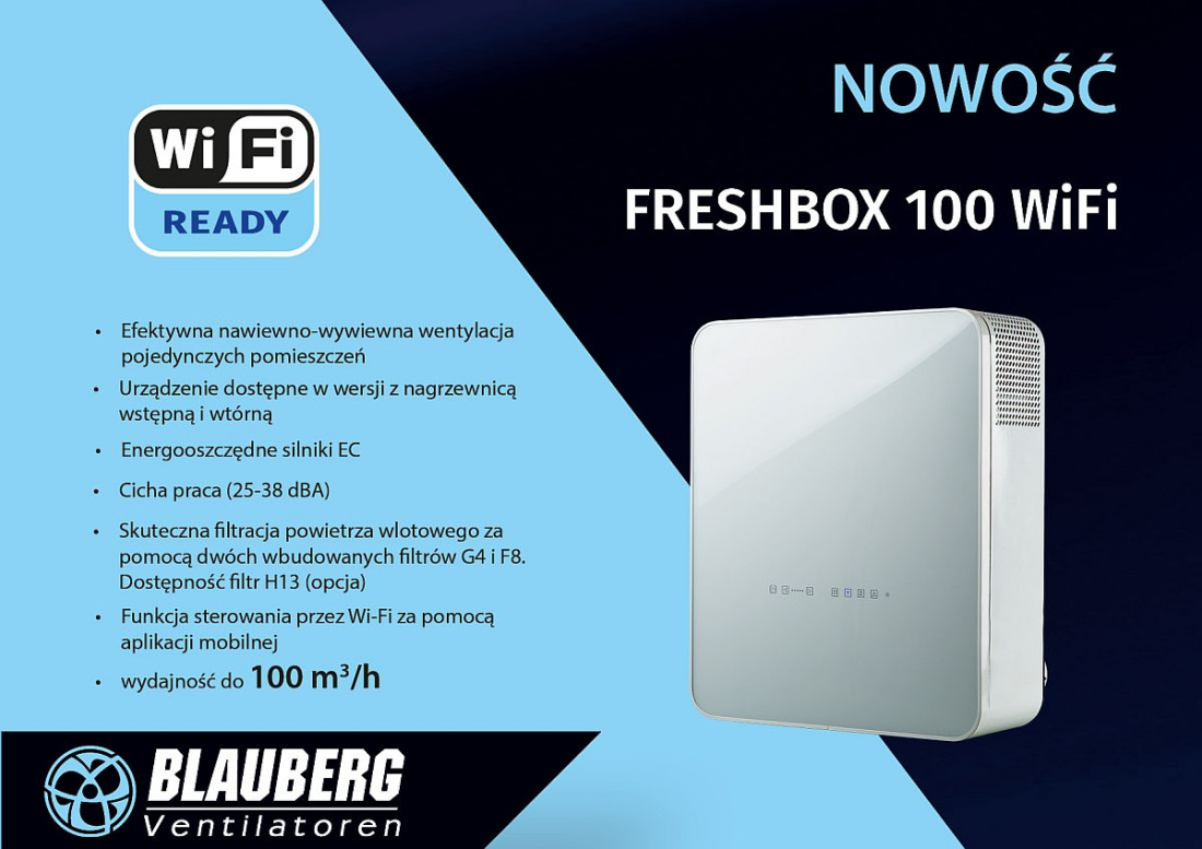 Nowość w ofercie Vents Group - FRESHBOX 100 WiFi