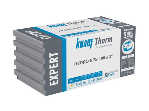 Nowy formowany ciśnieniowo styropian z domieszką grafitu Knauf Therm Expert Hydro EPS 100 λ 31 do ocieplania fundamentów