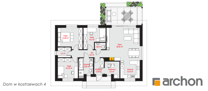 &quot;Dom w kostrzewach 4&quot; - rzut