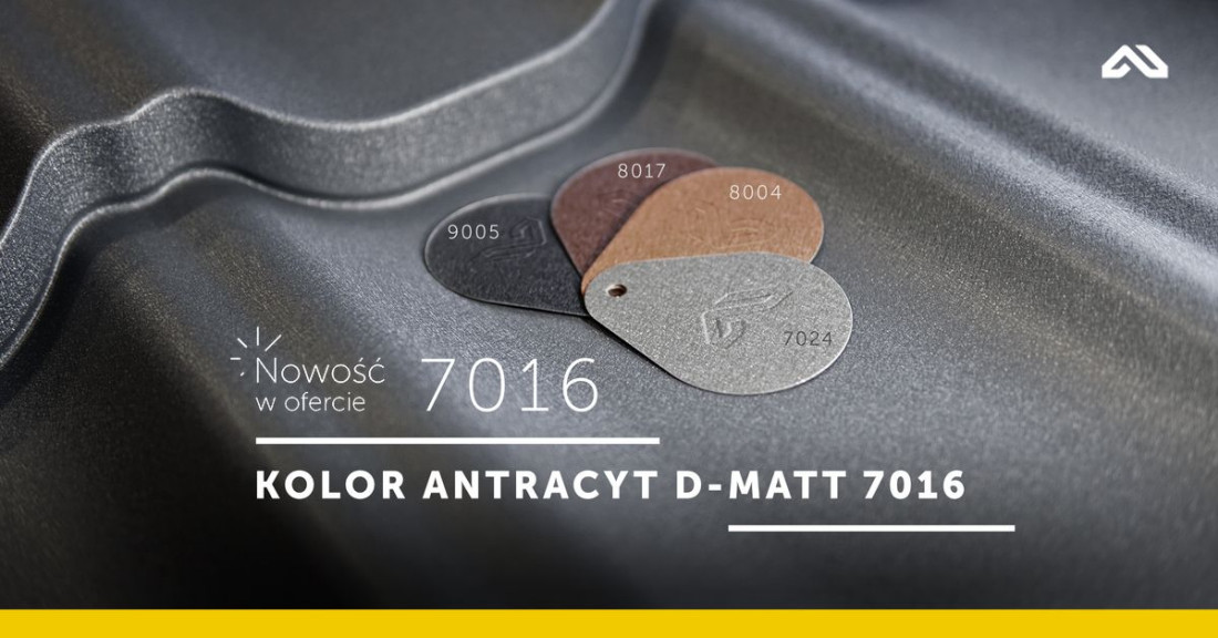 Dachy modułowe: nowy kolor w powłoce D-MATT - ANTRACYT 7016