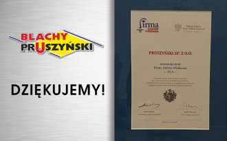 Tytuł Firmy Dobrze Widzianej 2019 przyznany firmie Pruszyński sp. z o.o.