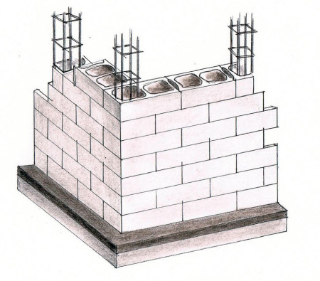 Ściany fundamentowe z pustaków zsypowych