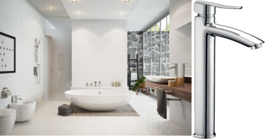 Bateria nablatowa Veneto VerdeLine w salonie kąpielowym