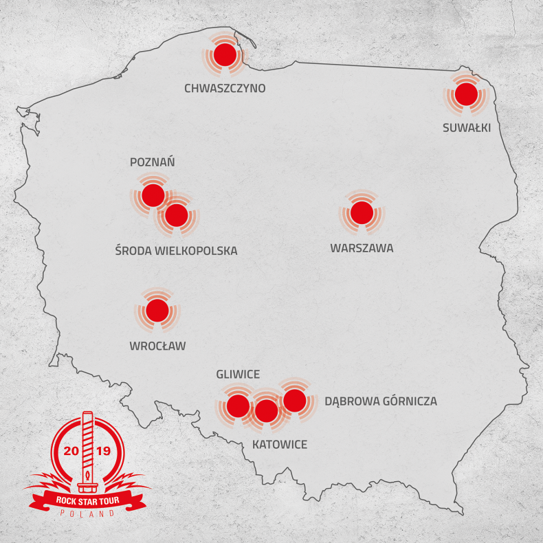 ROCK STAR TOUR POLAND 2019 - mapa