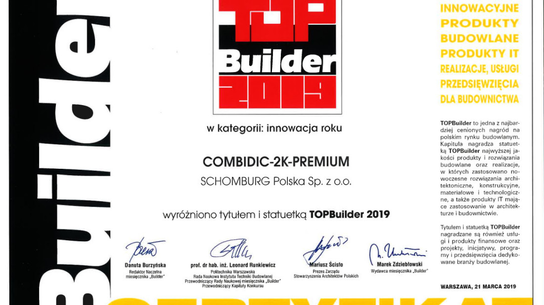 Schomburg-Polska z nagrodą TOPBUILDER w kategorii innowacja roku