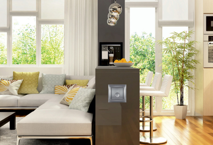 Aranżacja wnętrza z gniazdem ssącym systemu centralnego odkurzania Leovac