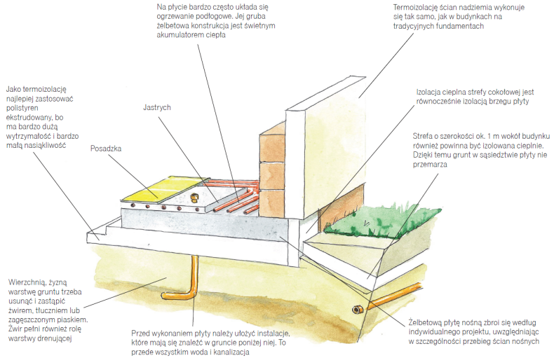 Schemat: Budowa płyty fundamentowej