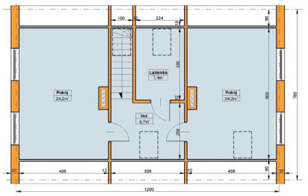 Podział poddasza - rzut poziomy