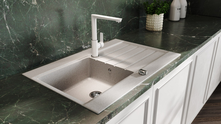 Zlewozmywak OZZY i bateria ADORE w aranżacji