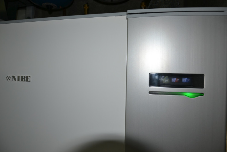 Wyświetlacz na pompie ciepła.