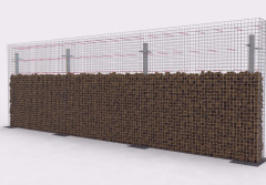 Animacja przedstawiająca montaż murku gabionowego Stonewall