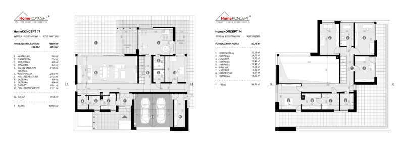 Rzut parteru i poddasza HomeKONCEPT 74