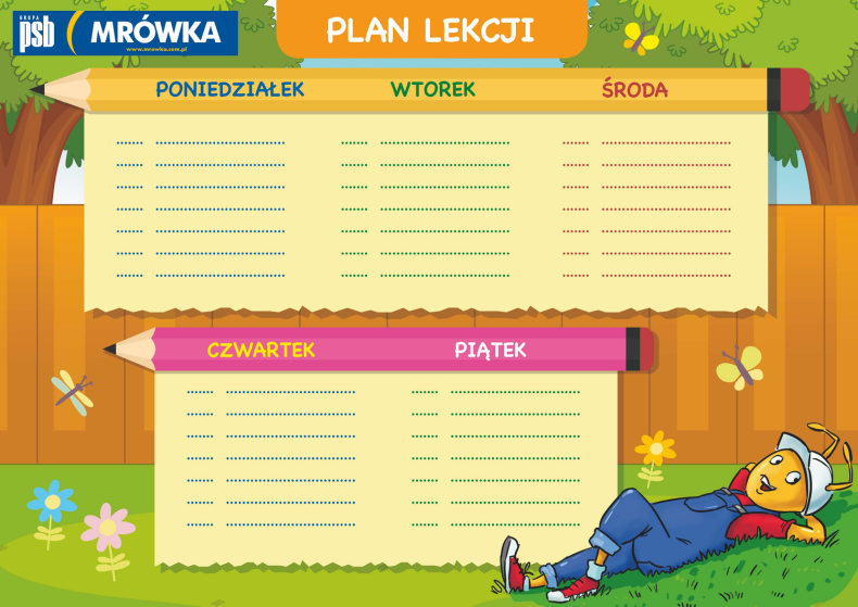 PSB Mrówka - plan lekcji