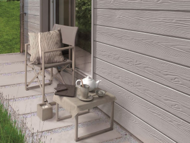 Ściana wykończona deską elewacyjną z włóknocementu