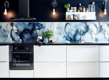 Efektowny panel ścienny Lysekil z motywem chmur