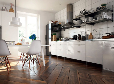 Pełna szyku, a przy tym trwała i odporna podłoga gotowa Chevron